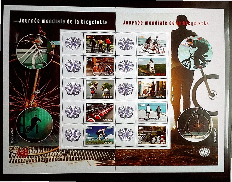 2022 BICYCLE SHEET VF MNH UNITED NATIONS